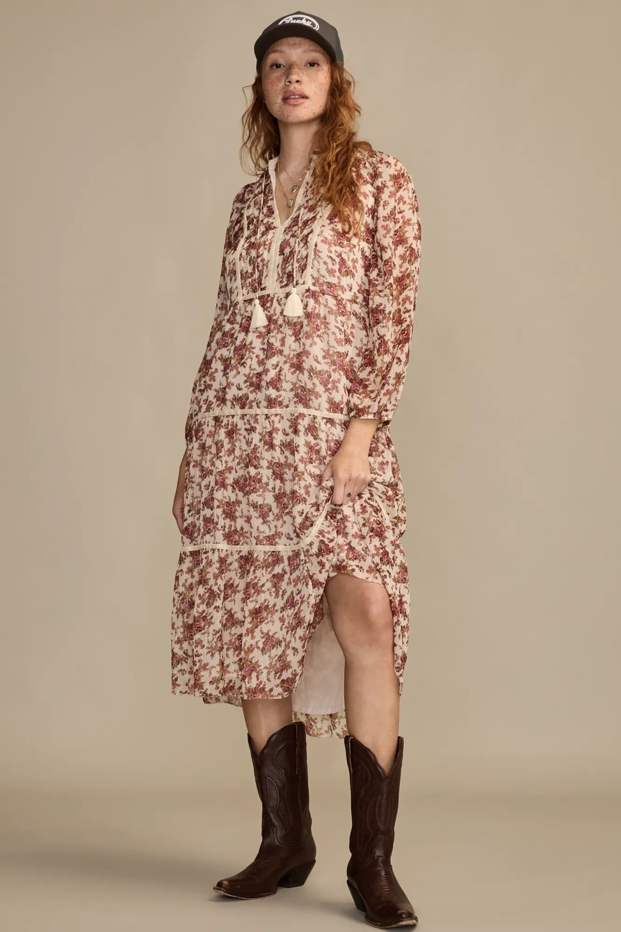 FLORAL LONG SLEEVE MAXI DRESS, image 5