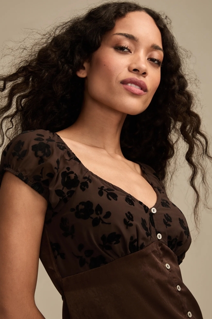 SIMONE VELVET BURNOUT MIDI DRESS, image 2