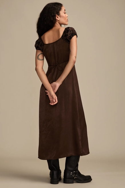 SIMONE VELVET BURNOUT MIDI DRESS, image 3