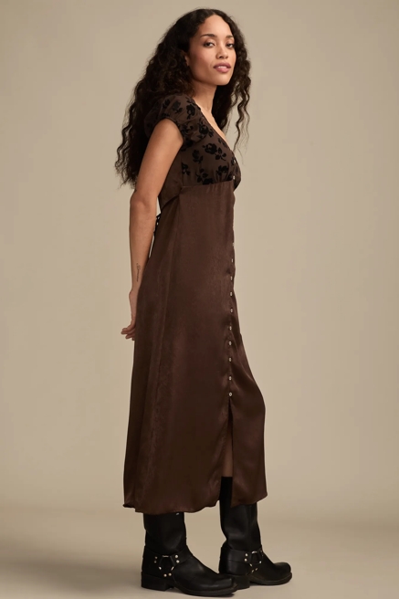 SIMONE VELVET BURNOUT MIDI DRESS, image 4