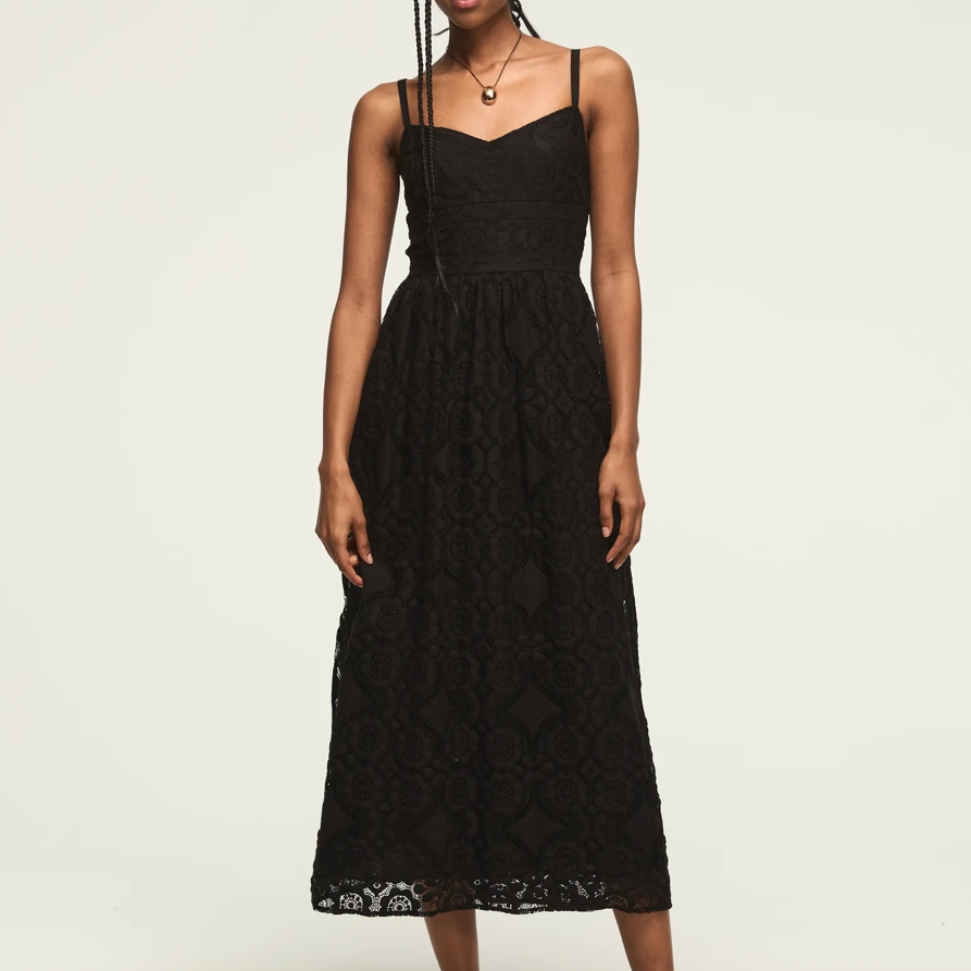 Lucky Brand Drop Waist Ballet Midi Dress - Women's Clothing Dresses Shirt Midi Dress