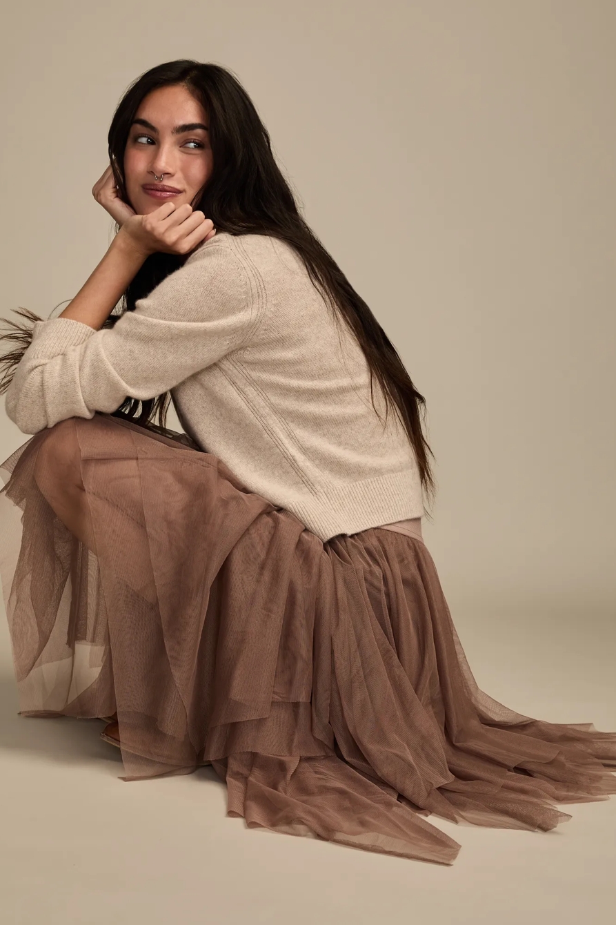 RUFFLE TIERED MESH SKIRT, image 6