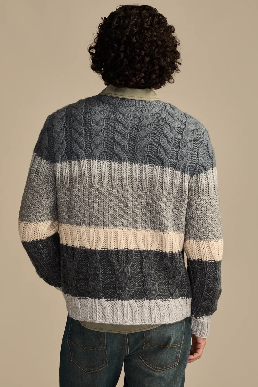 CABLE STRIPE CREW NECK, image 3