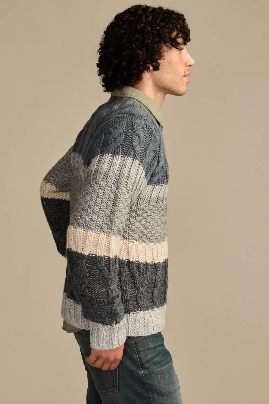 CABLE STRIPE CREW NECK, image 4