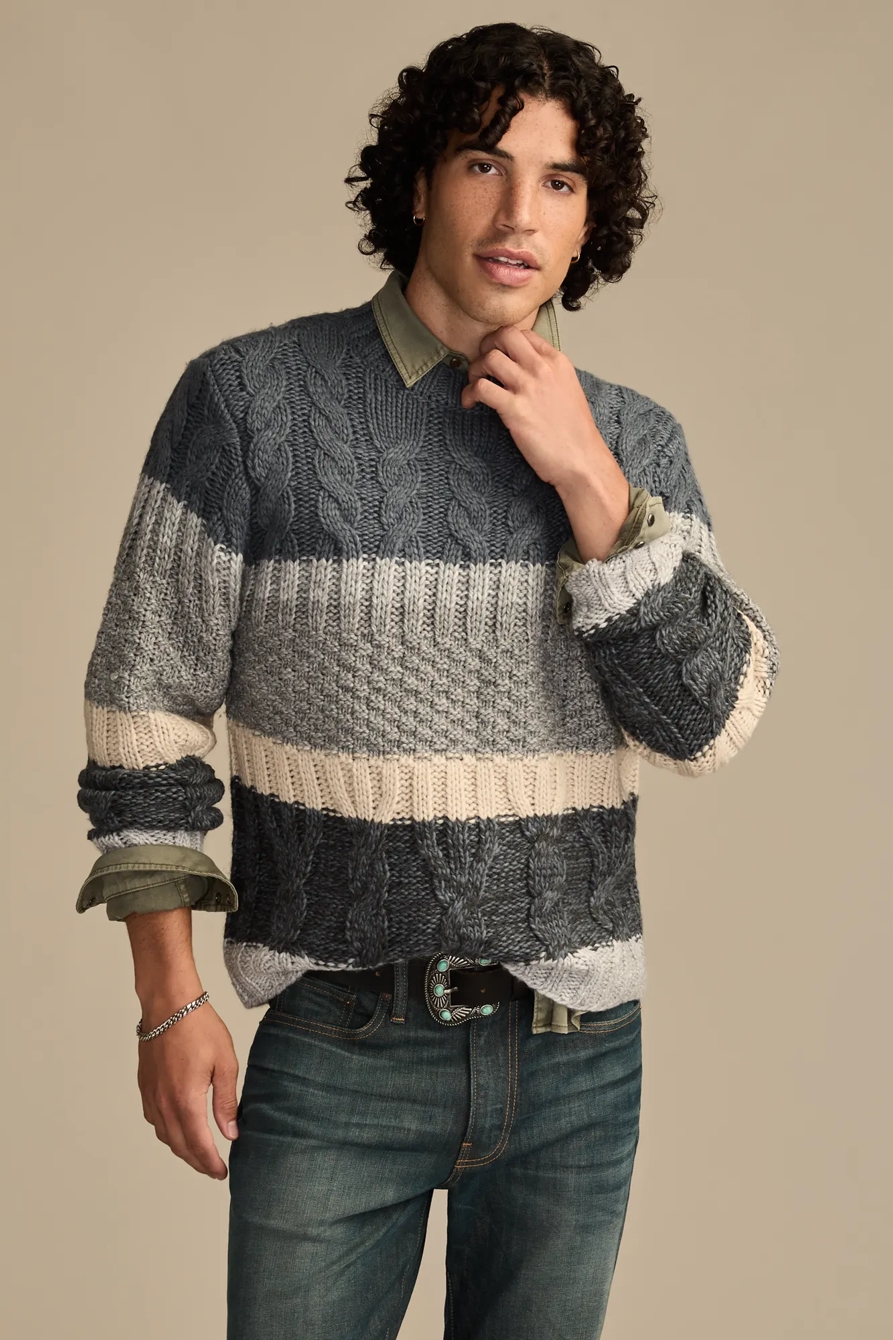 CABLE STRIPE CREW NECK, image 5