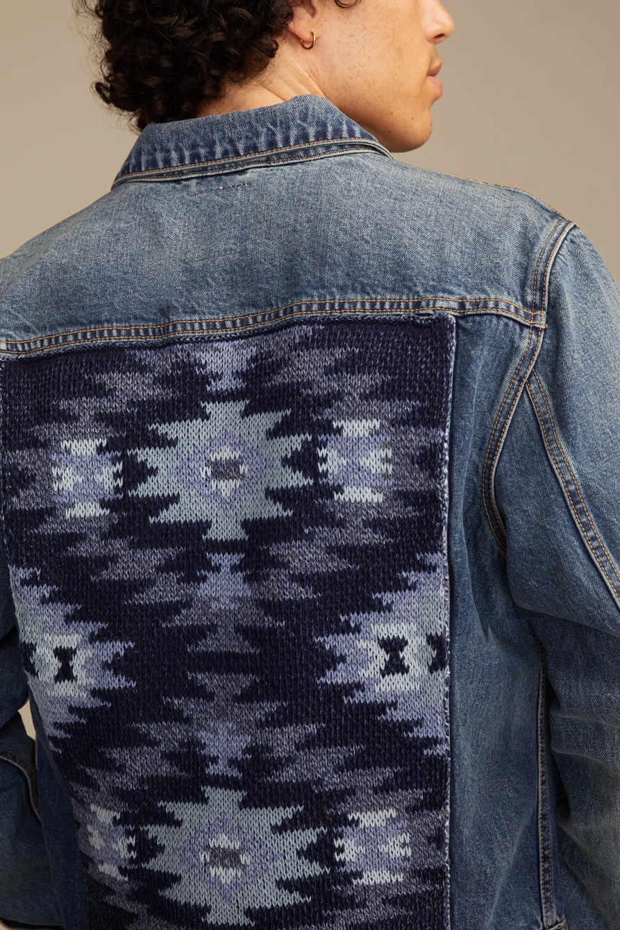FRONTIER DENIM JACKET W/ SWEATER BACK PANEL, image 5
