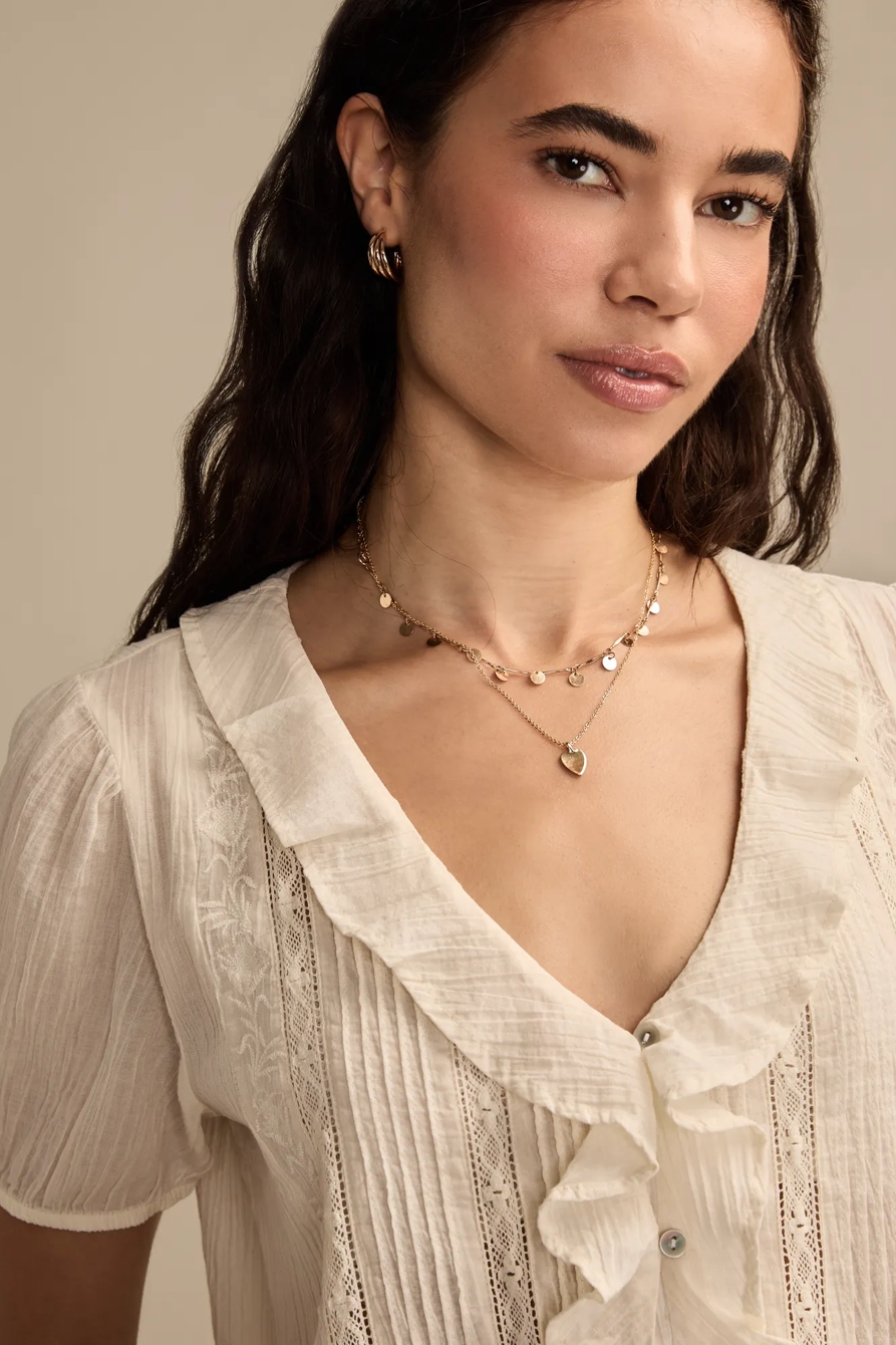 RUFFLE PINTUCK BLOUSE, image 2