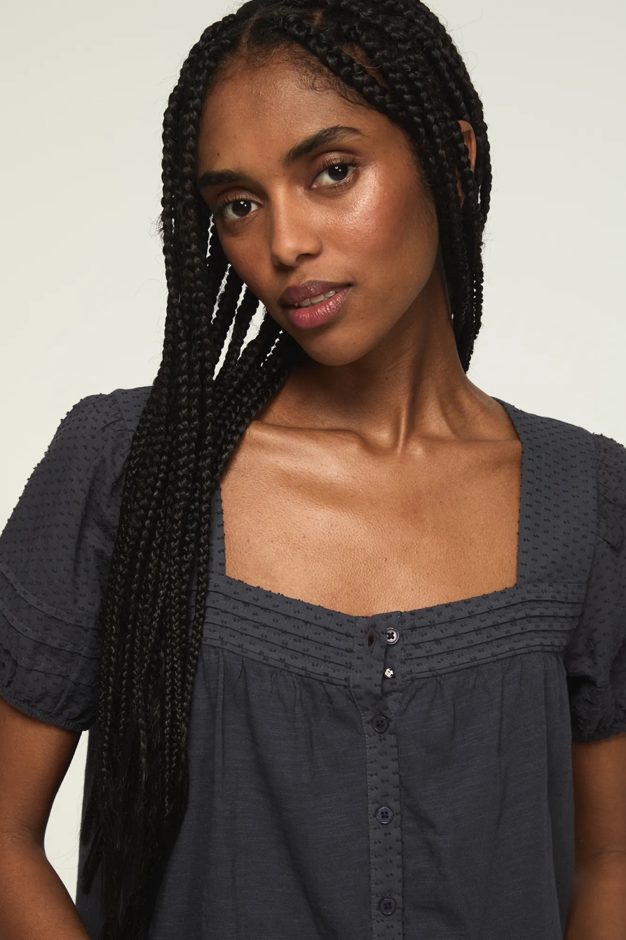 SHORT SLEEVE SQUARE NECK TOP, image 2