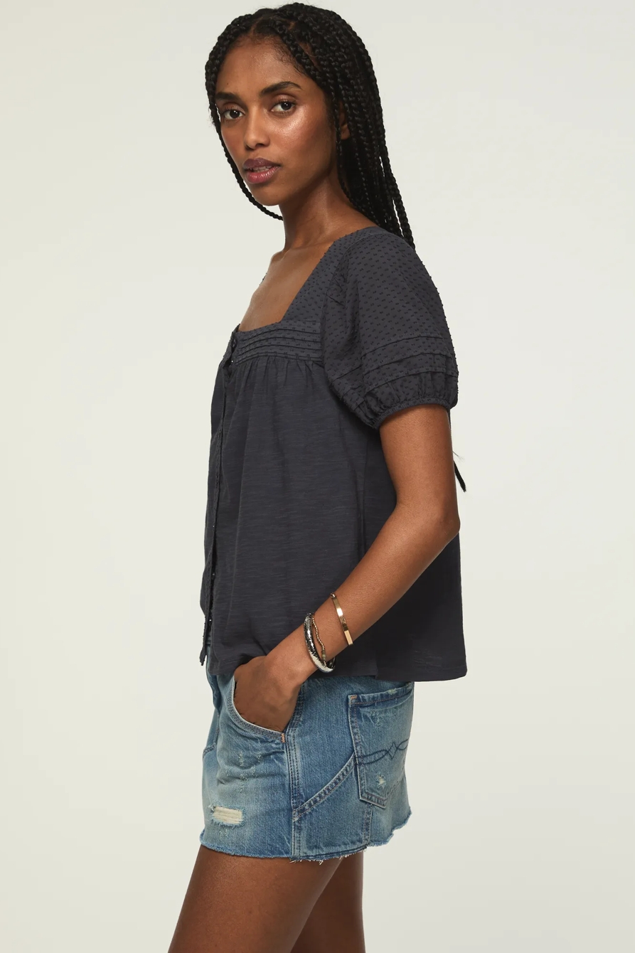 SHORT SLEEVE SQUARE NECK TOP, image 5