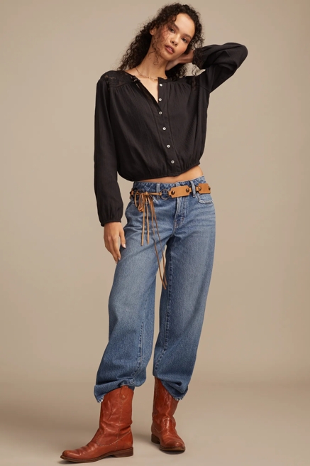 LONG SLEEVE PINTUCK BUBBLE TOP, image 2