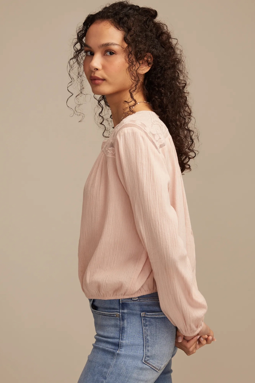 LONG SLEEVE PINTUCK BUBBLE TOP, image 5