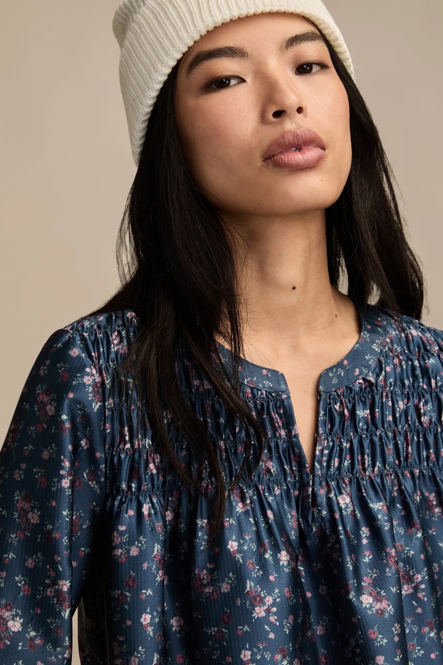 SMOCKED YOKE PEASANT TOP, image 2