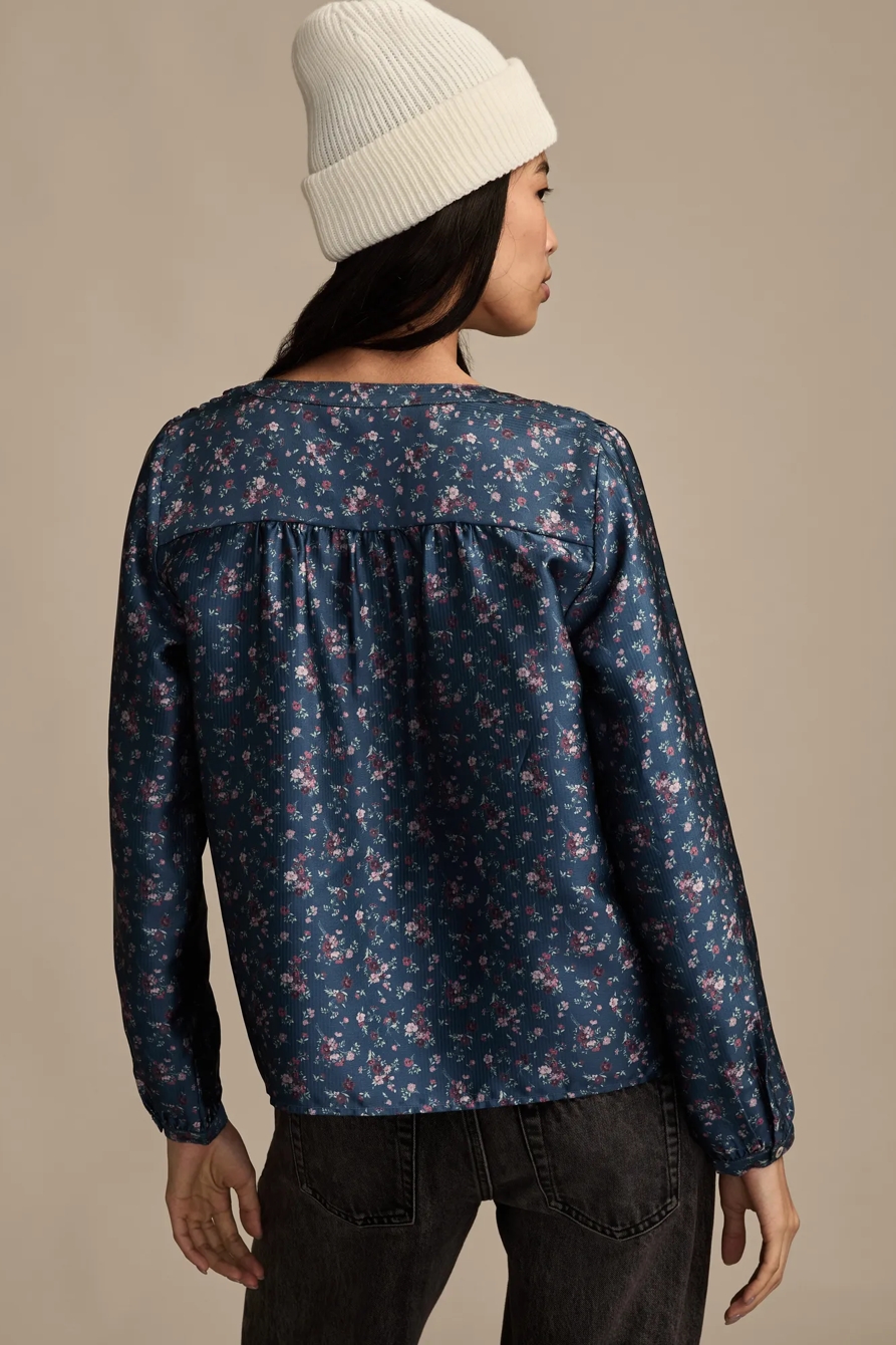 SMOCKED YOKE PEASANT TOP, image 3