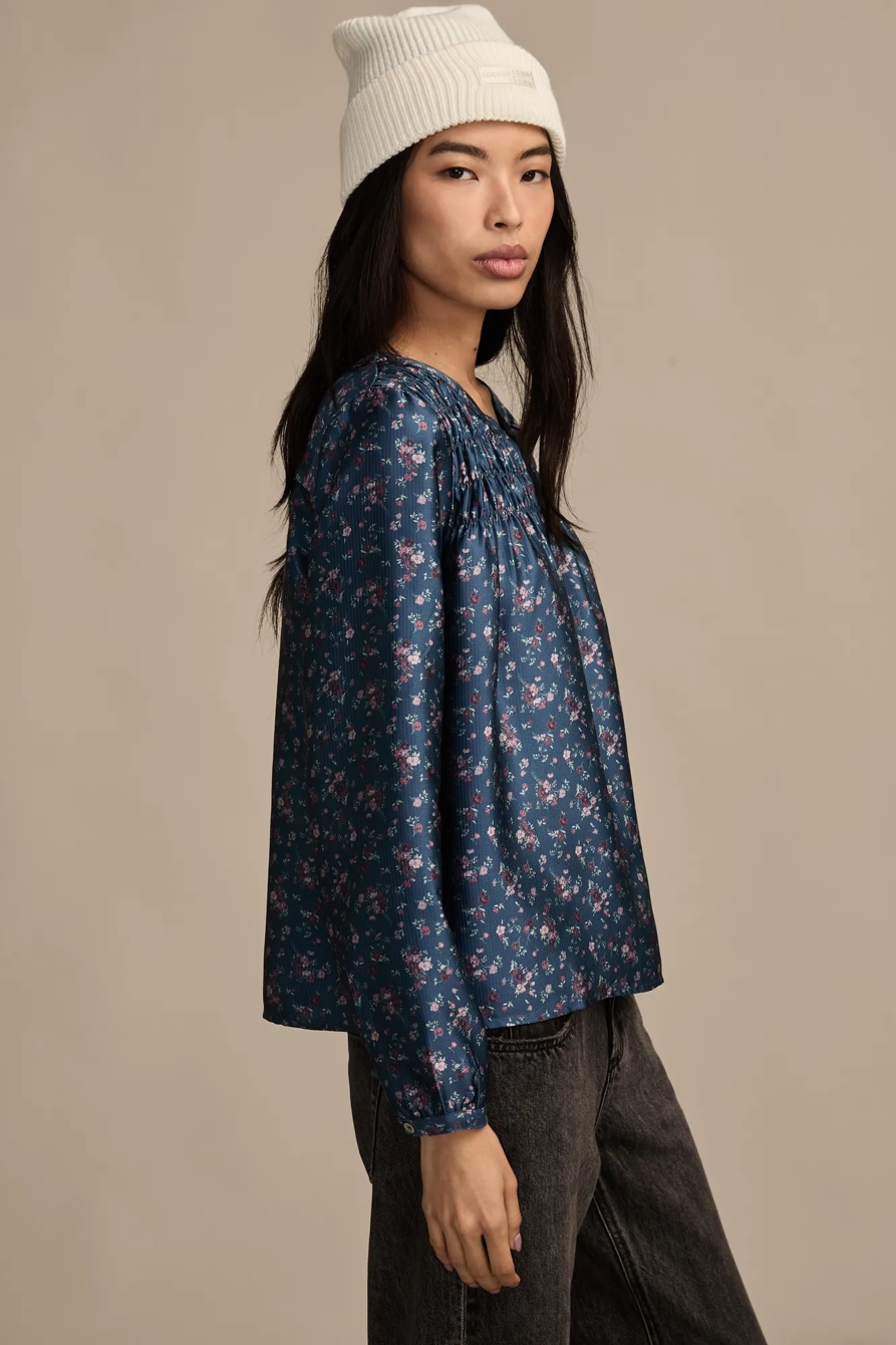 SMOCKED YOKE PEASANT TOP, image 4