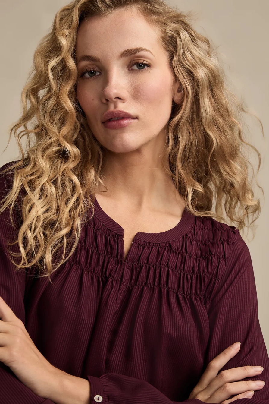 SMOCKED YOKE PEASANT TOP, image 2