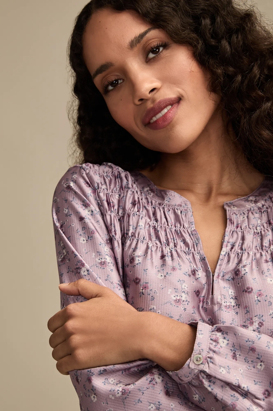SMOCKED YOKE PEASANT TOP, image 2