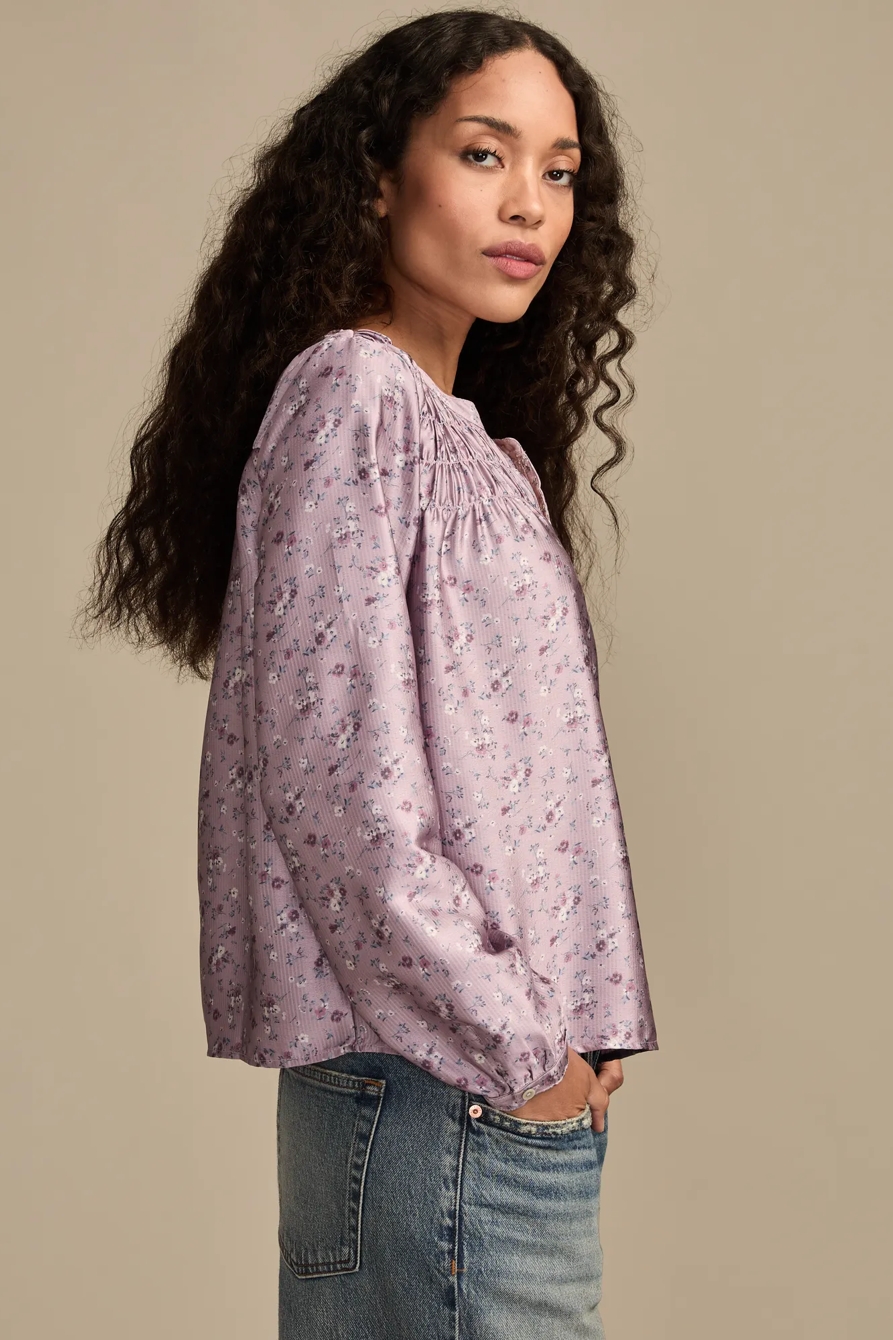 SMOCKED YOKE PEASANT TOP, image 4