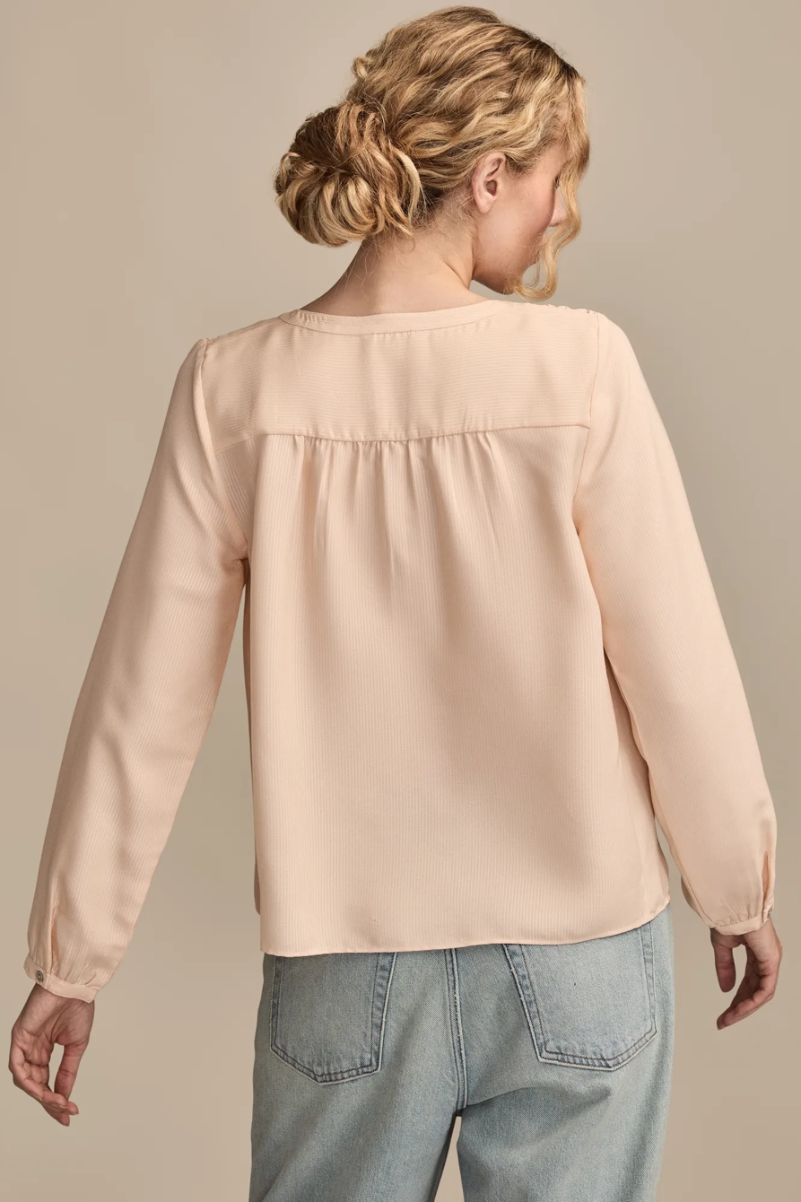 SMOCKED YOKE PEASANT TOP, image 3