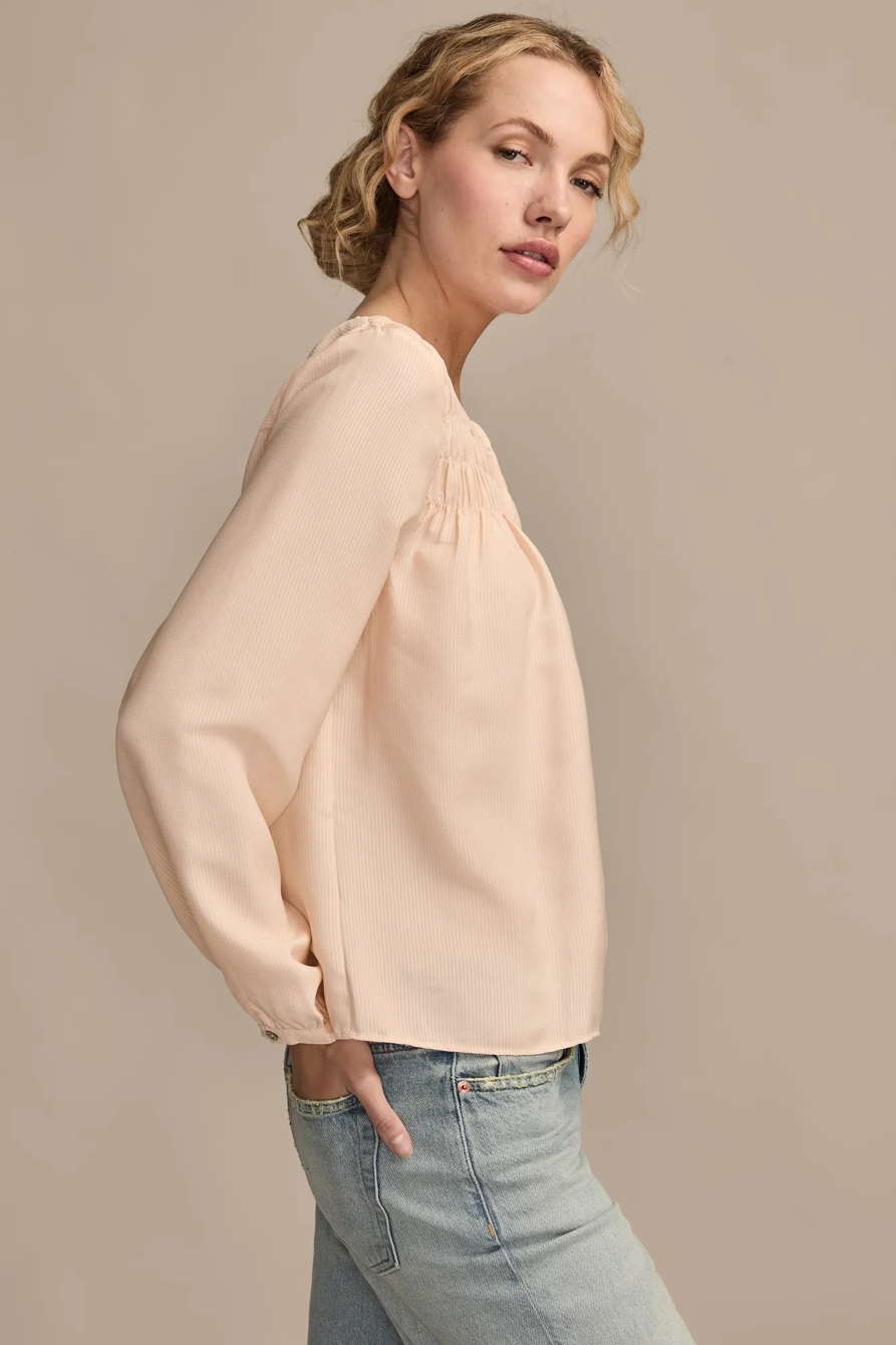 SMOCKED YOKE PEASANT TOP, image 4