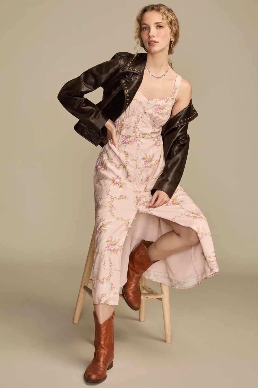 SLEEVELESS BUTTON THROUGH MIDI DRESS, image 6