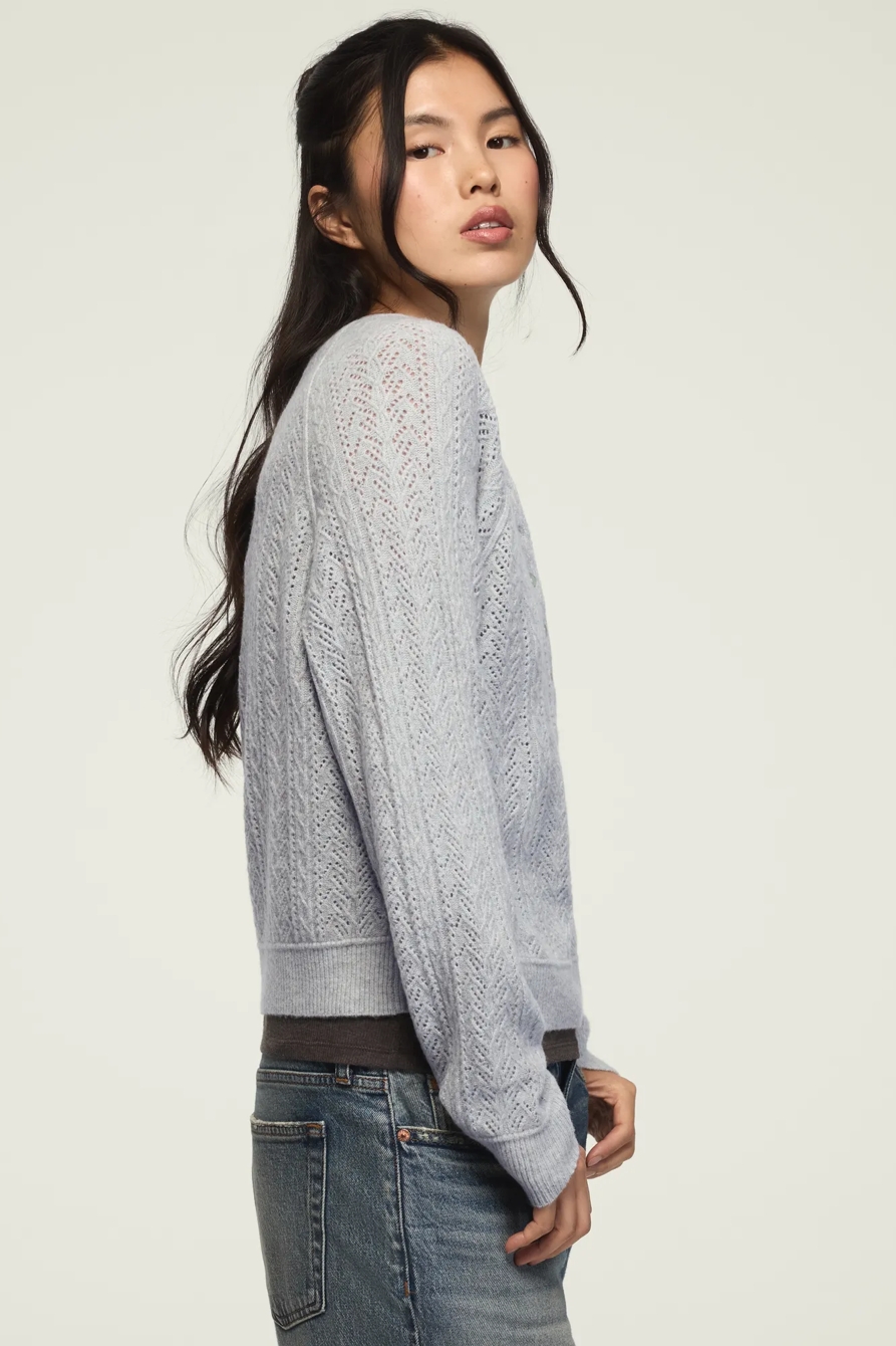 CLOUD SOFT POINTELLE HENLEY SWEATER, image 4