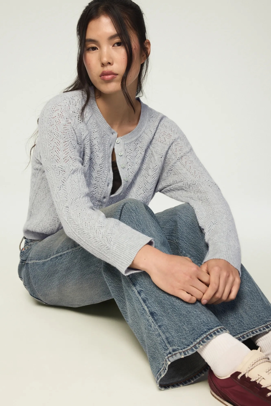 CLOUD SOFT POINTELLE HENLEY SWEATER, image 5