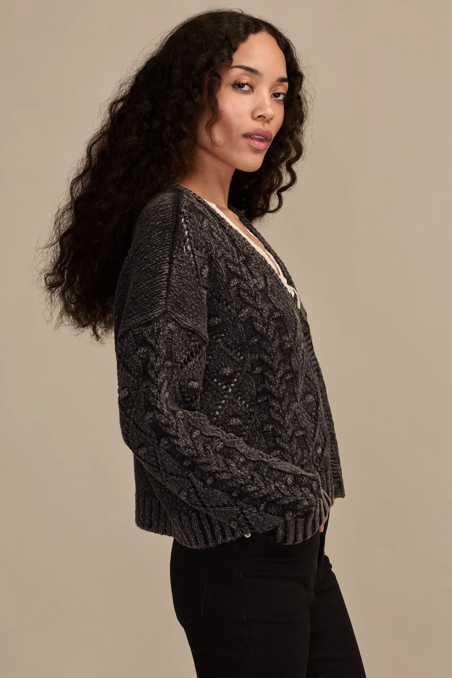 V-NECK BOBBLE CARDIGAN, image 4