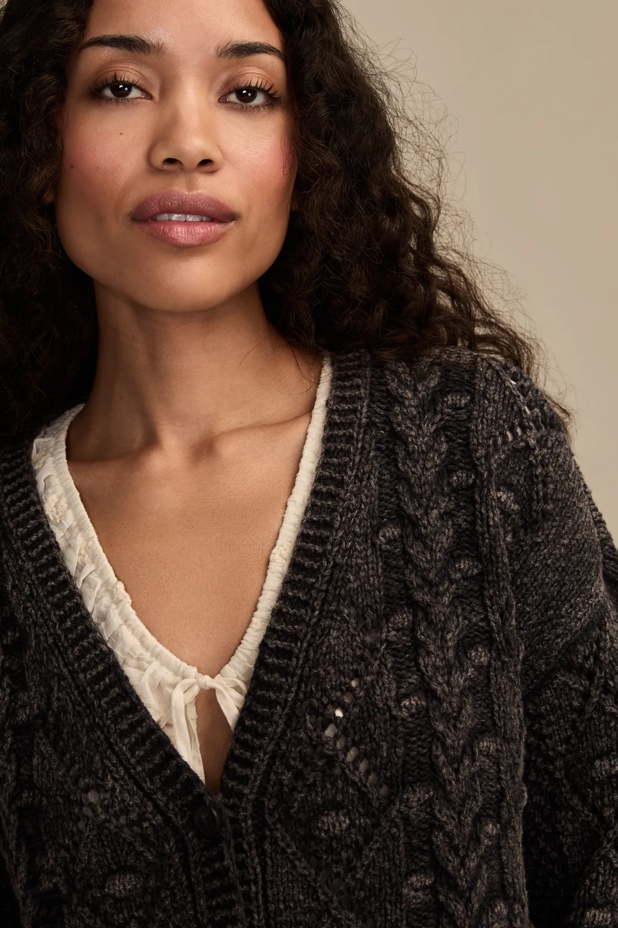 V-NECK BOBBLE CARDIGAN, image 5