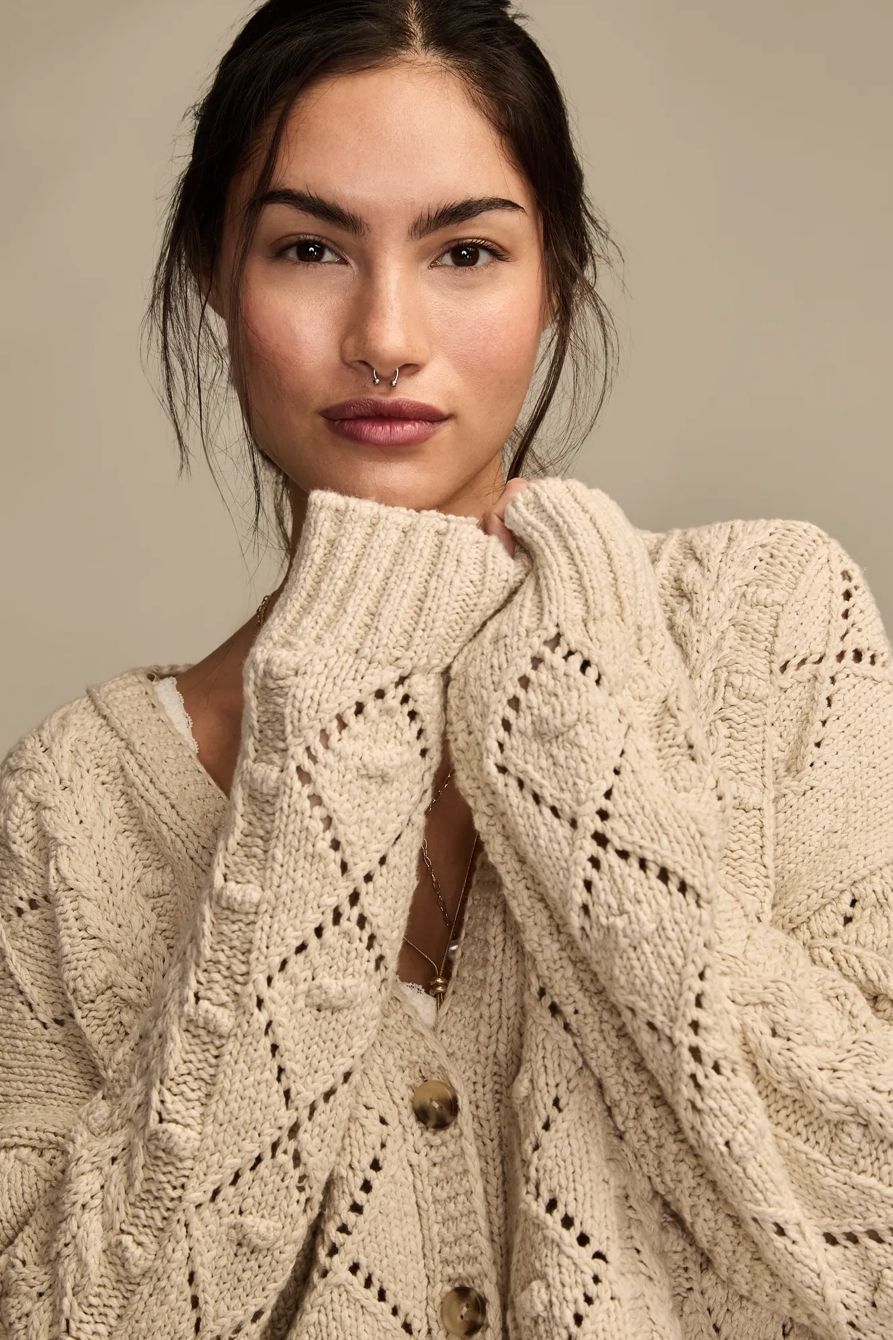 CROPPED CABLE CARDIGAN, image 2