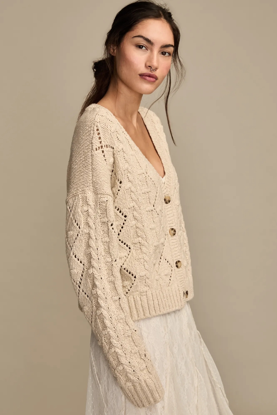 CROPPED CABLE CARDIGAN, image 4
