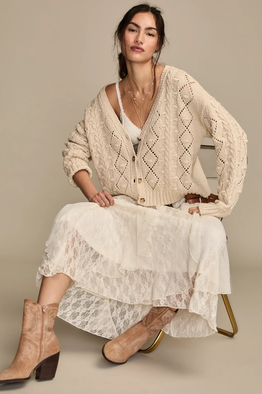 CROPPED CABLE CARDIGAN, image 5