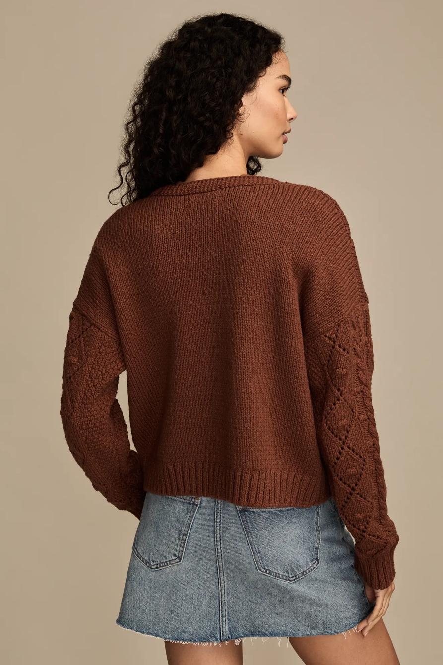 CROPPED CABLE CARDIGAN, image 3