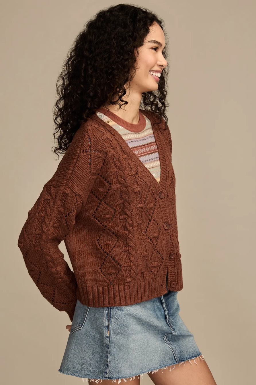 CROPPED CABLE CARDIGAN, image 4