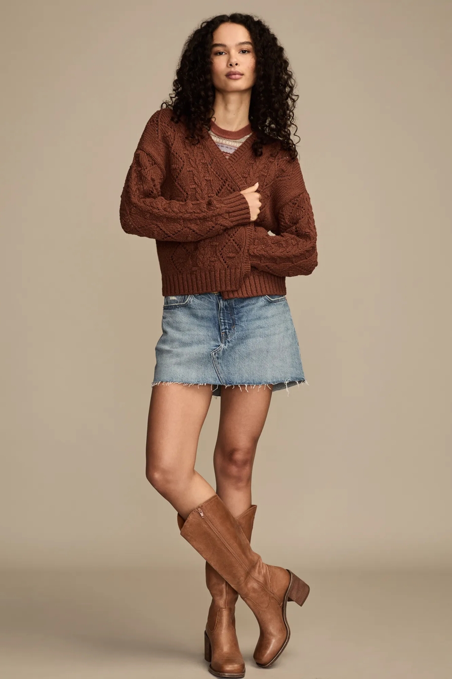 V-NECK BOBBLE CARDIGAN, image 5