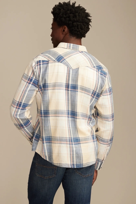 LONG SLEEVE INDIGO PLAID MESA WESTERN SHIRT, image 3