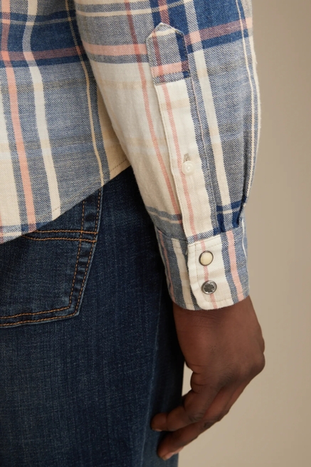 LONG SLEEVE INDIGO PLAID MESA WESTERN SHIRT, image 4