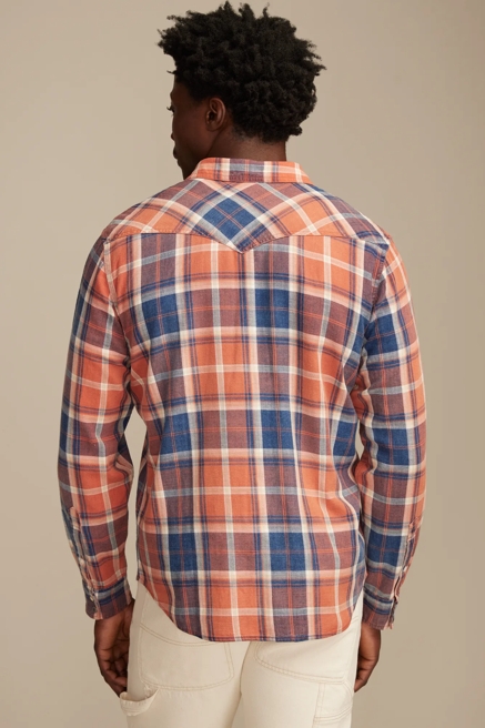 LONG SLEEVE INDIGO PLAID MESA WESTERN SHIRT, image 3