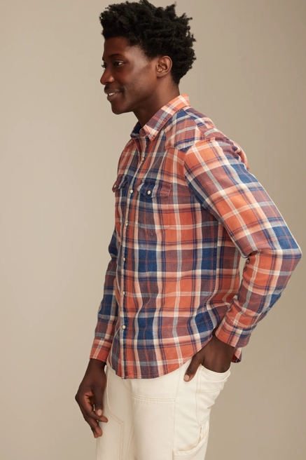 LONG SLEEVE INDIGO PLAID MESA WESTERN SHIRT, image 4