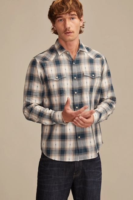 LONG SLEEVE DOBBY WESTERN SHIRT, image 1