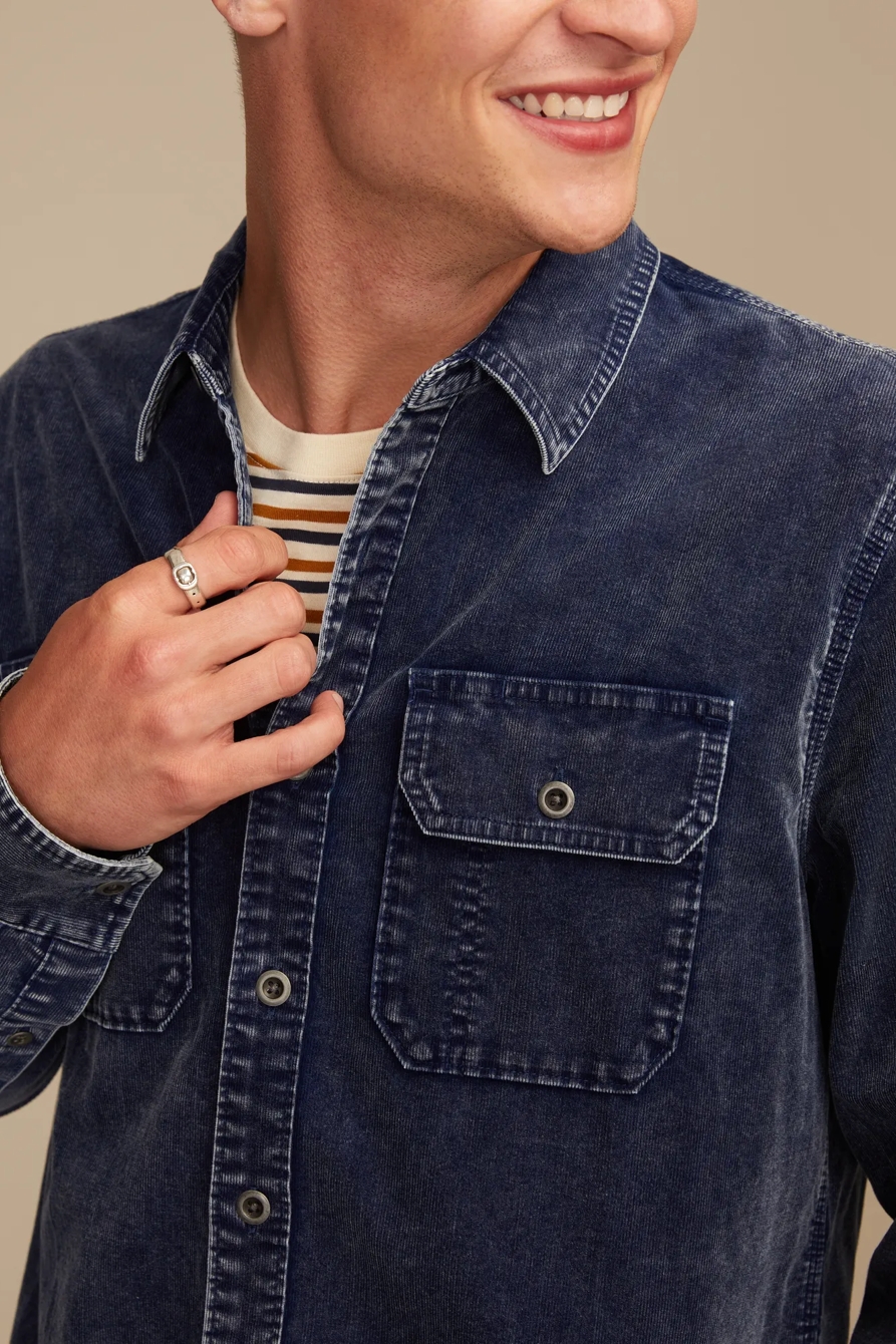 INDIGO CORDUROY UTILITY SHIRT, image 5