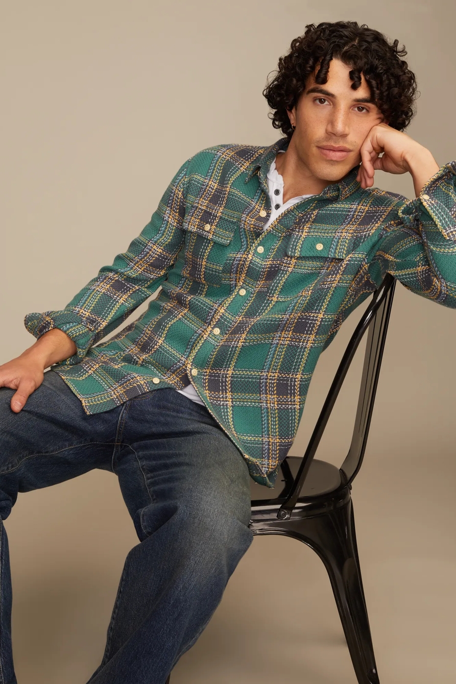 LONG SLEEVE HERRINGBONE FLANNEL HUMBOLDT UTILITY SHIRT, image 5
