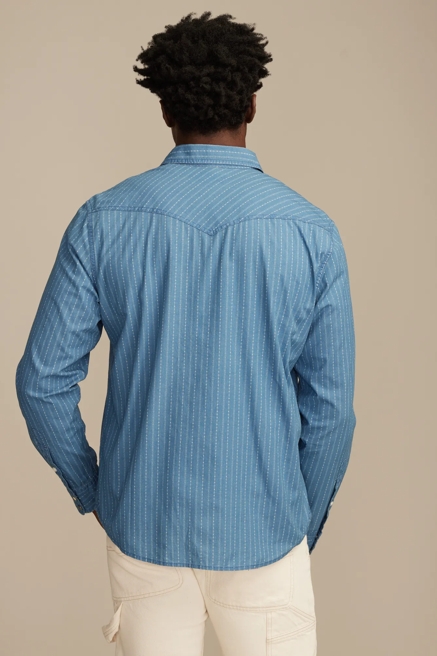 LONG SLEEVE INDIGO STRIPE MESA WESTERN, image 3