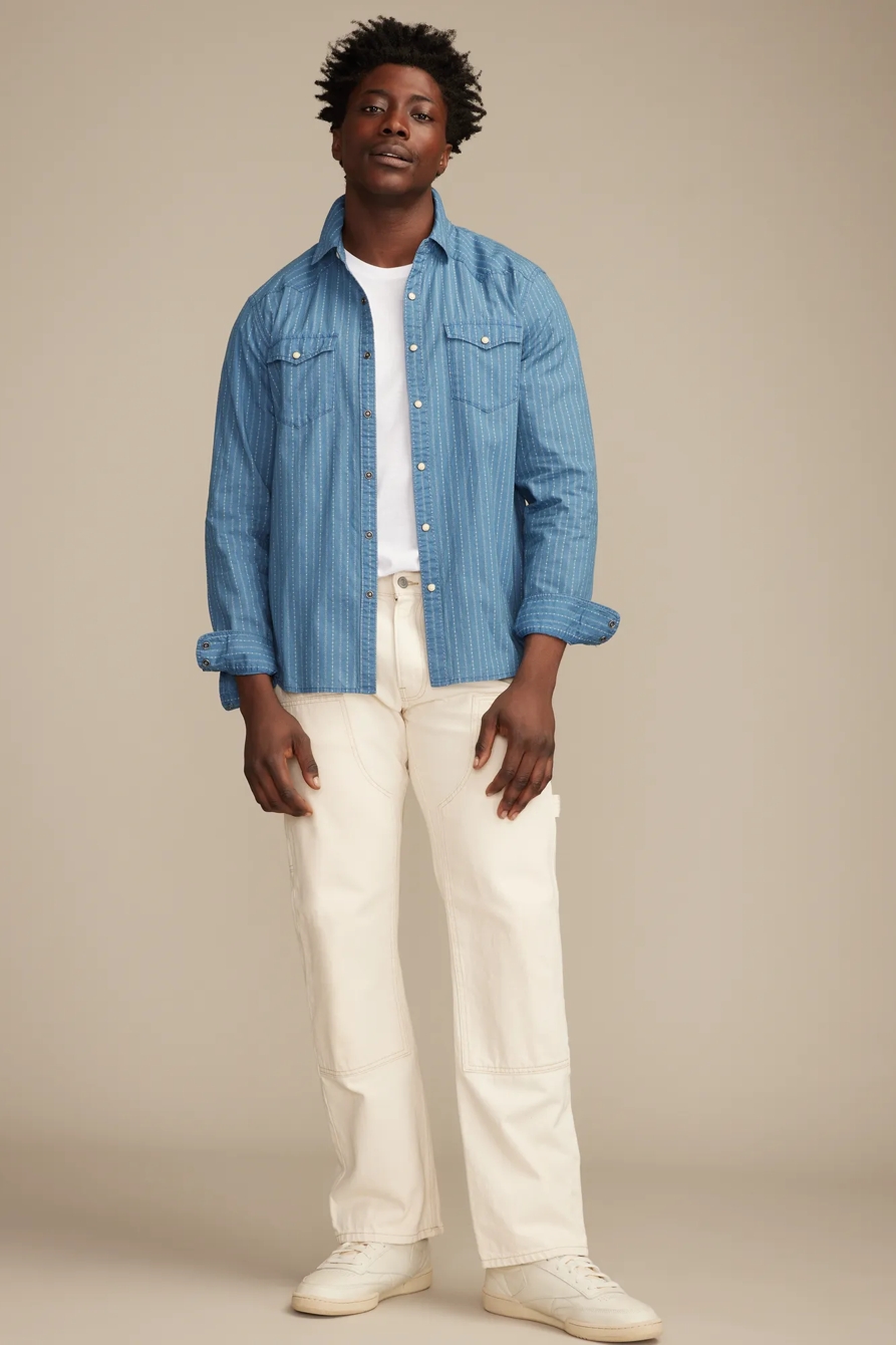 LONG SLEEVE INDIGO STRIPE MASA WESTERN, image 5