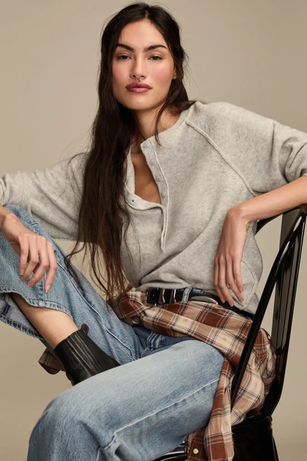 RELAXED HENLEY SWEATER, image 1