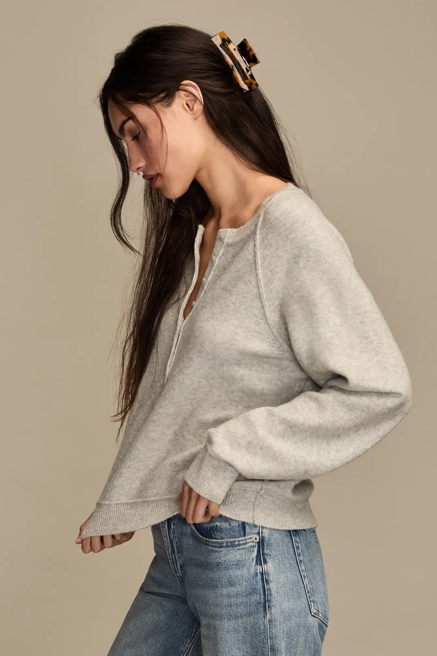 RELAXED HENLEY SWEATER, image 4
