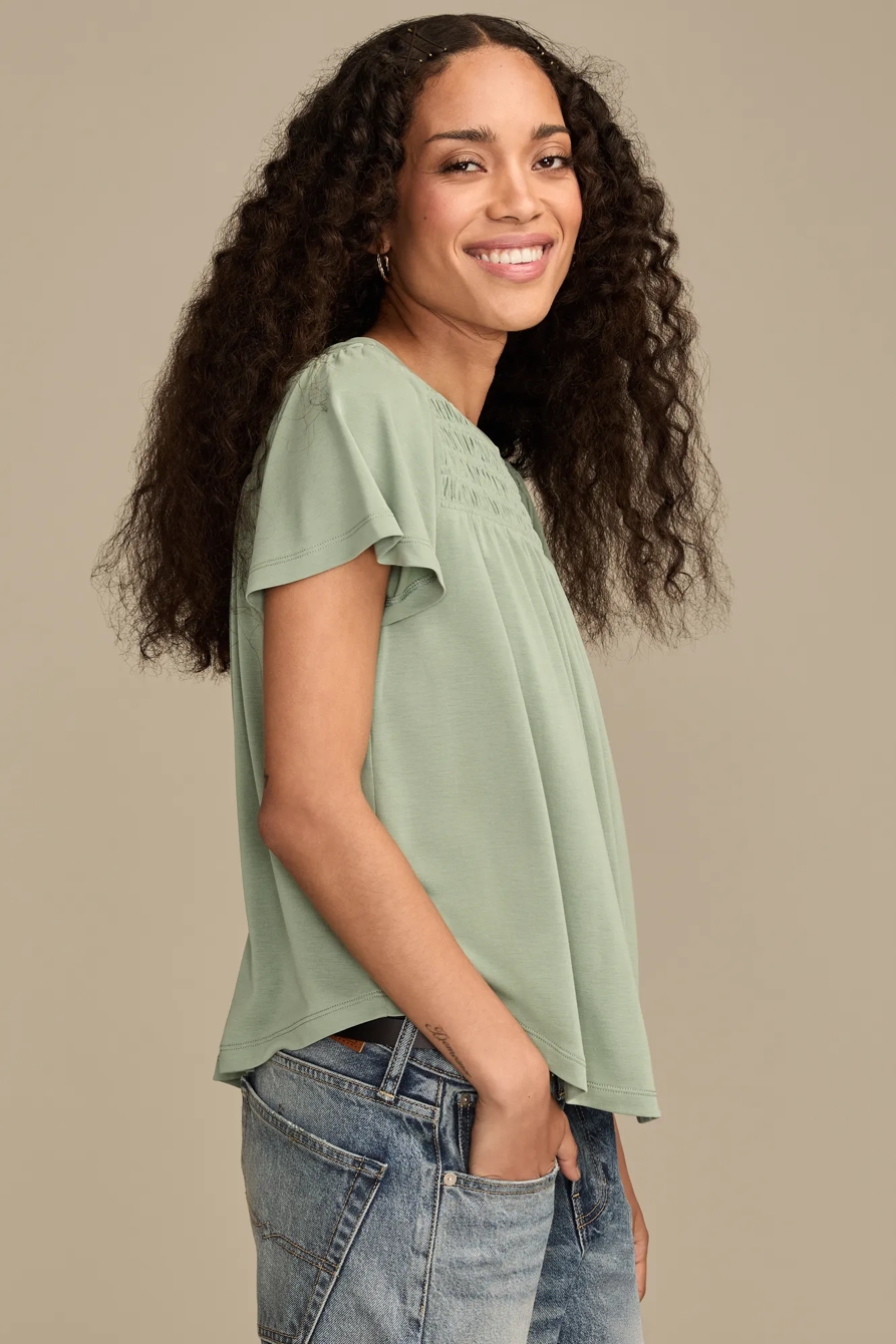 SMOCKED SANDWASH TOP, image 4