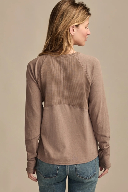 WAFFLE MIX V NECK TOP, image 3