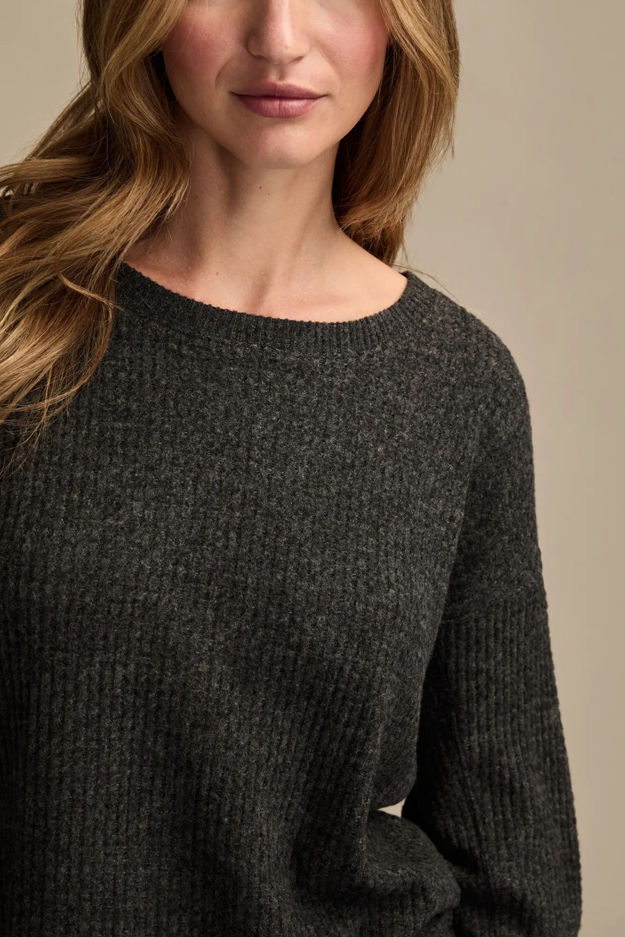 WAFFLE CREW NECK TOP, image 2