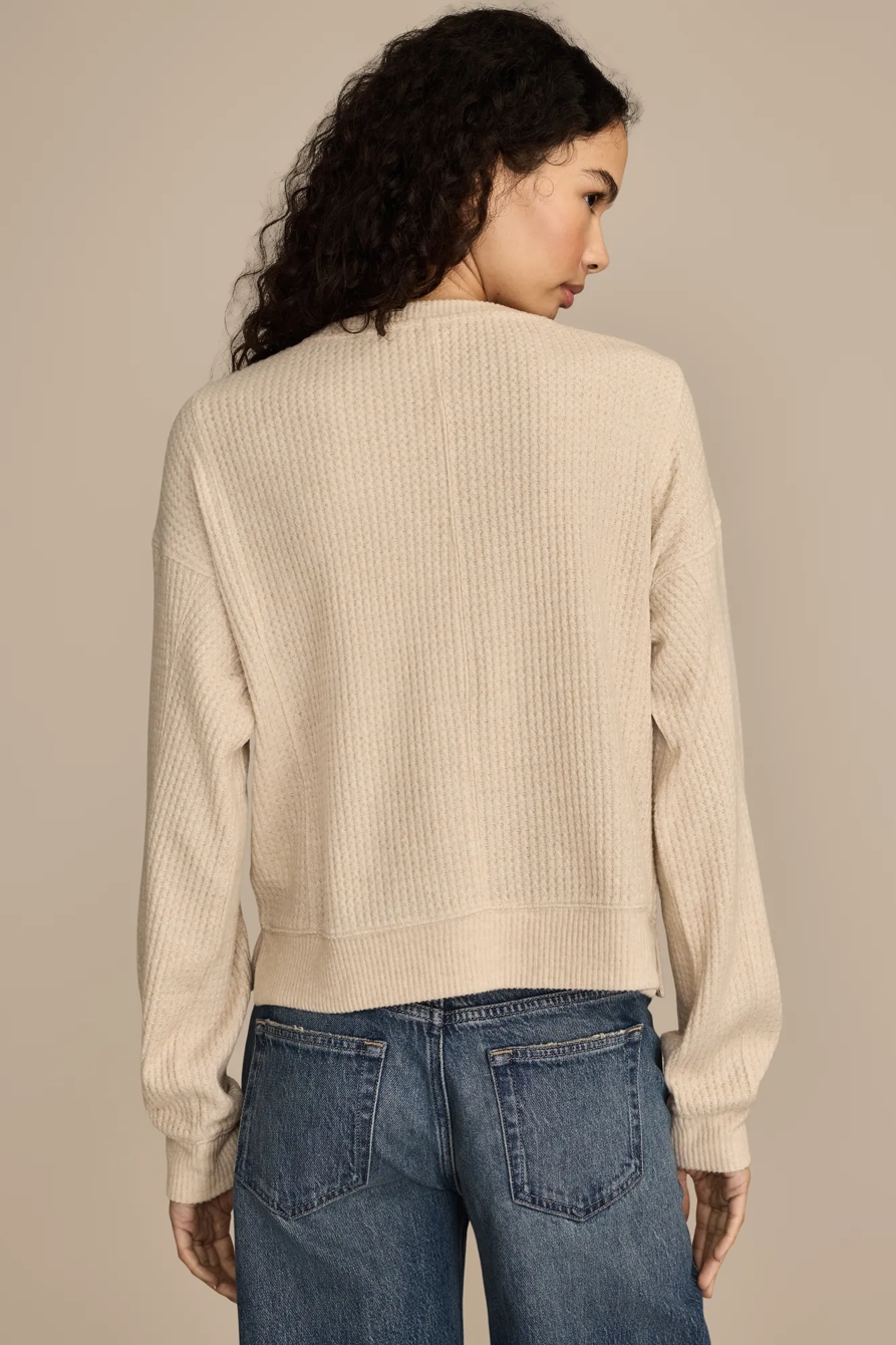 WAFFLE CREW NECK TOP, image 3