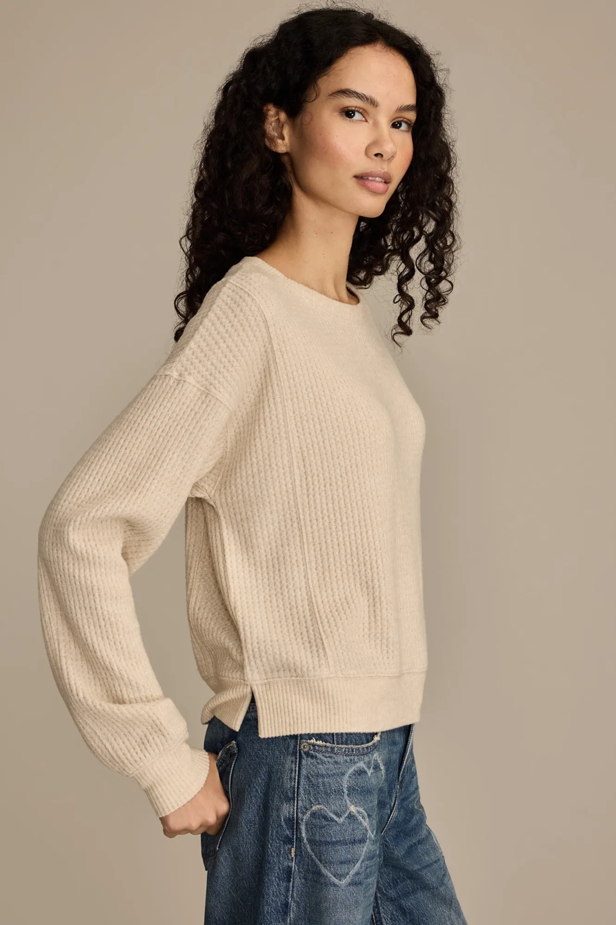 WAFFLE CREW NECK TOP, image 4